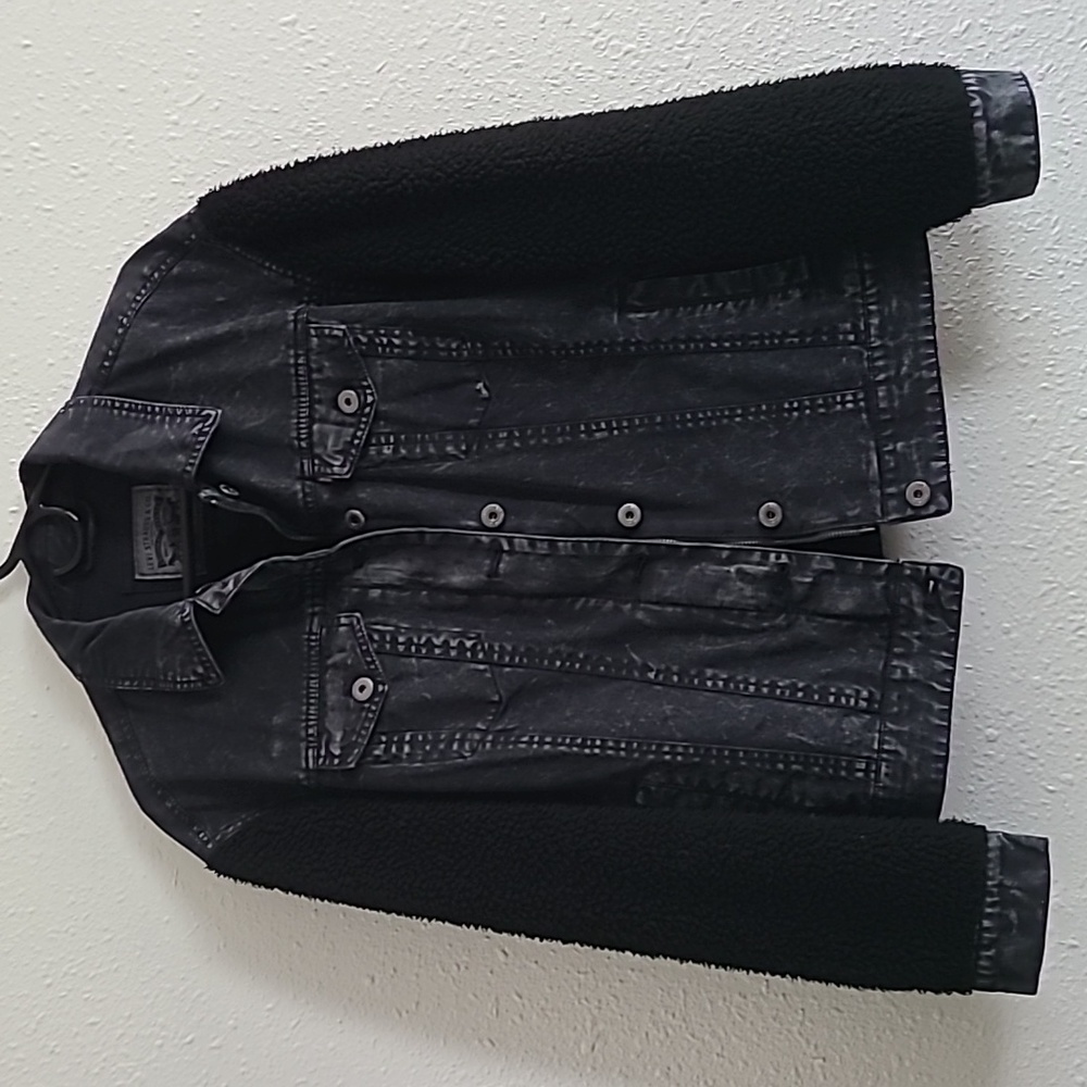 Levi's - Acid Washed Sherpa Sleeve Jacket